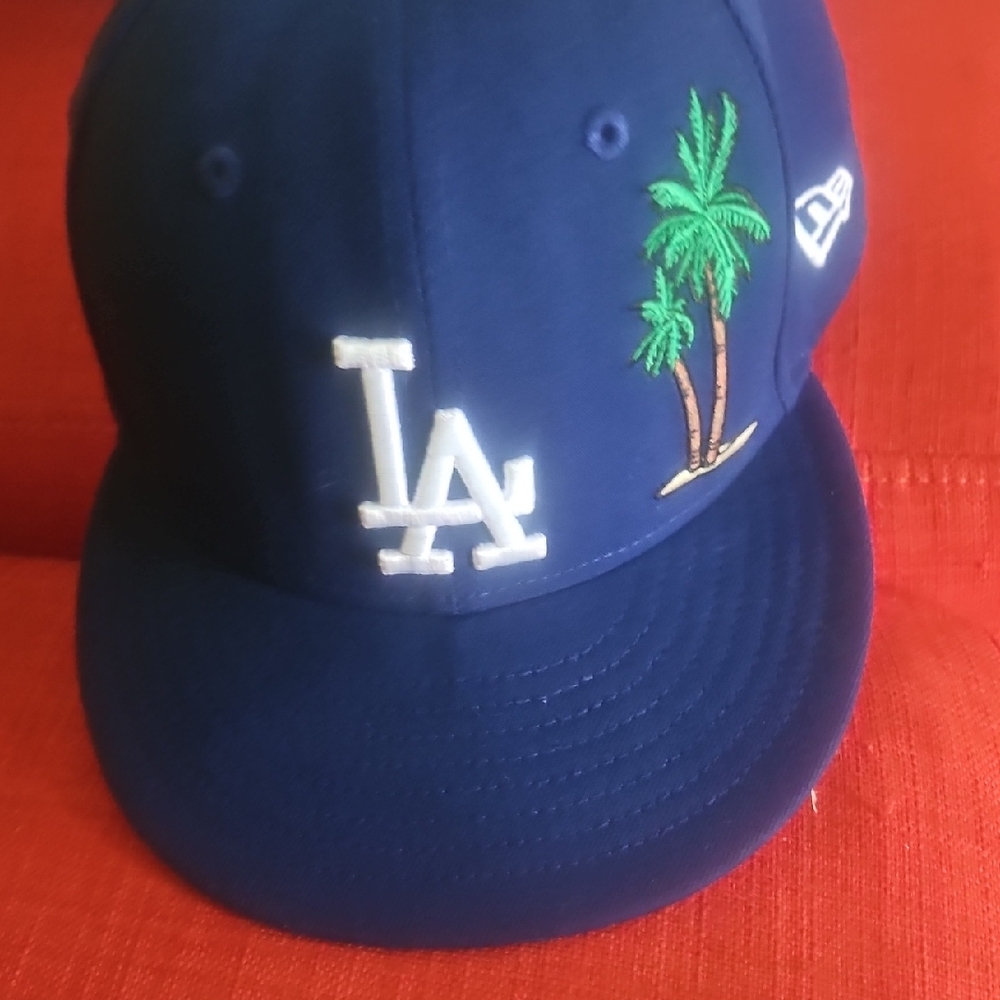 New Era Blue and Green Hat with Palm Tree Design